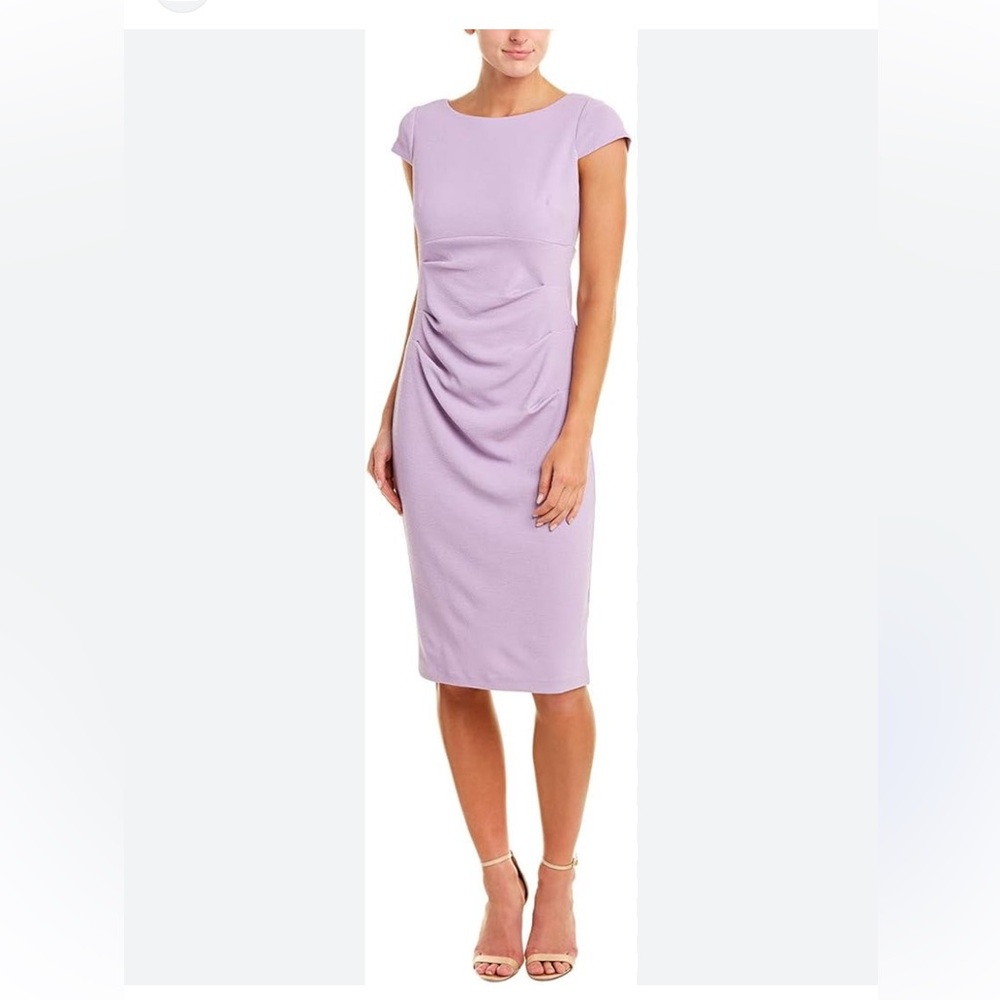 NWOT WHBM Rio Knit Tucked Sheath Dress in Iced Lilac Sz 8